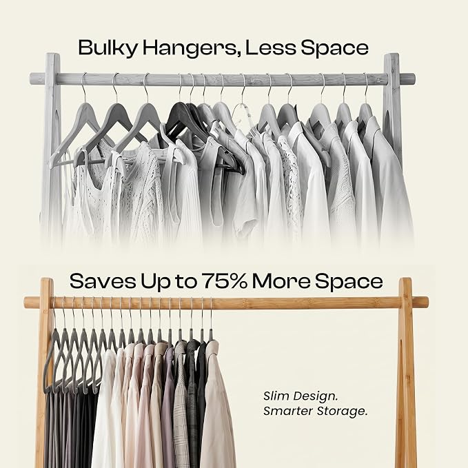Utopia Home Velvet Hangers, 50 Pack | Luxury Non-Slip Slim Pant & Coat Hangers - Image 5
