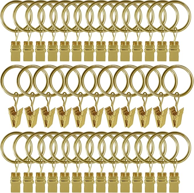 44 Pack Metal Curtain Rings by AMZSEVEN