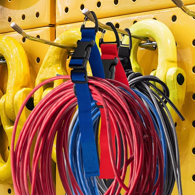 6 Pack Adjustable Extension Cord Holder Straps, Heavy Duty Triangle Clips - Image 5