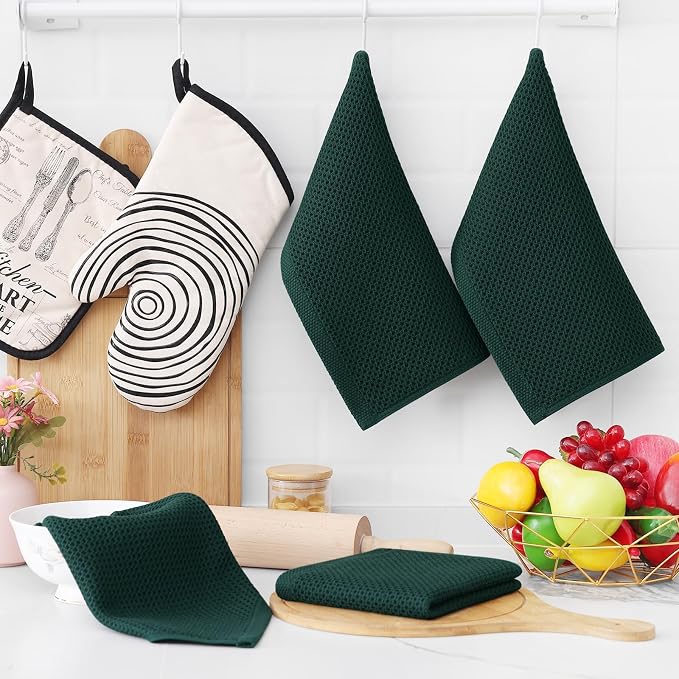 Homaxy 100% Cotton Waffle Weave Kitchen Dish Cloths 18-Pack, Ultra Soft - Image 6