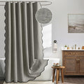 MIULEE 72"x84" Extra Long Scalloped Linen Shower Curtain Grey by MIULEE