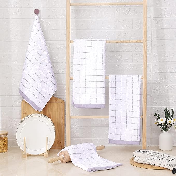Homaxy 100% Cotton Terry Kitchen Towels, 4 Pack - Image 6