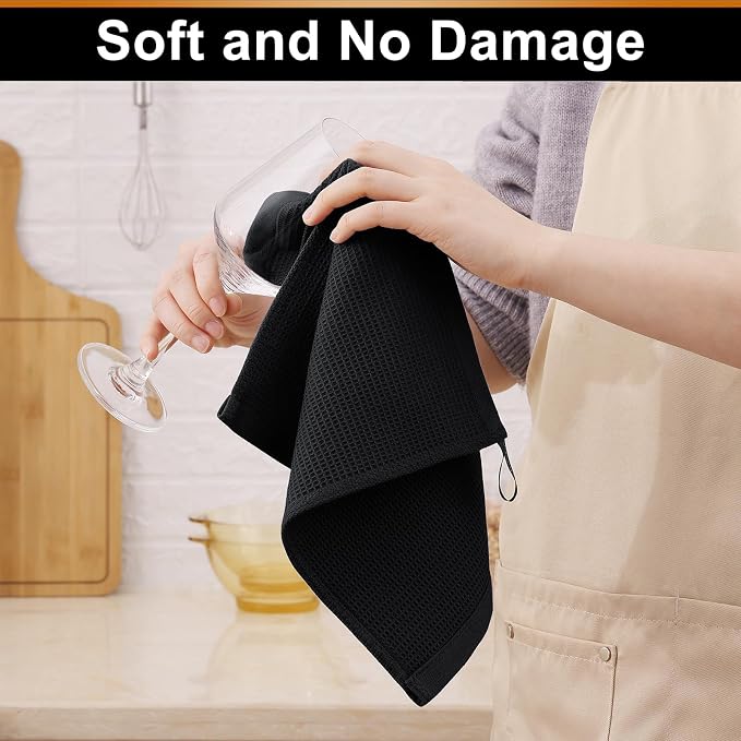 Homaxy 100% Cotton Waffle Weave Dish Cloths, 8 Pack - Image 4