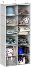 Simple Houseware 6 Shelf Double-Wide Hanging Closet Organizer, 3 Metal Hooks by SimpleHouseware