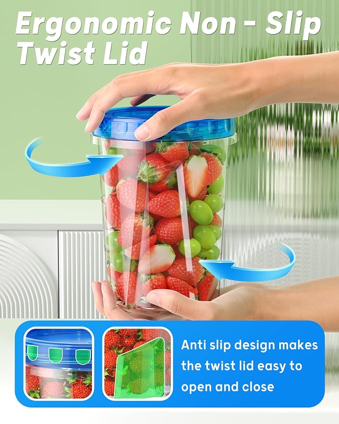 BiuLeon 12 Pack-33oz Freezer Storage Containers, Plastic Food Storage Containers - Image 3