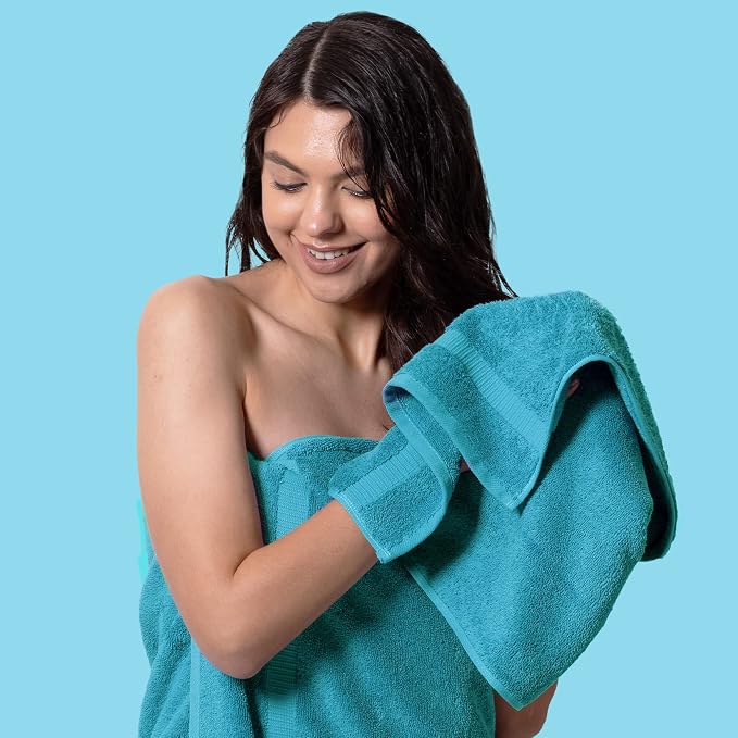 Chakir Turkish Linens 100% Cotton Personalized 3-Piece Set, Aqua | Personalized - Image 3