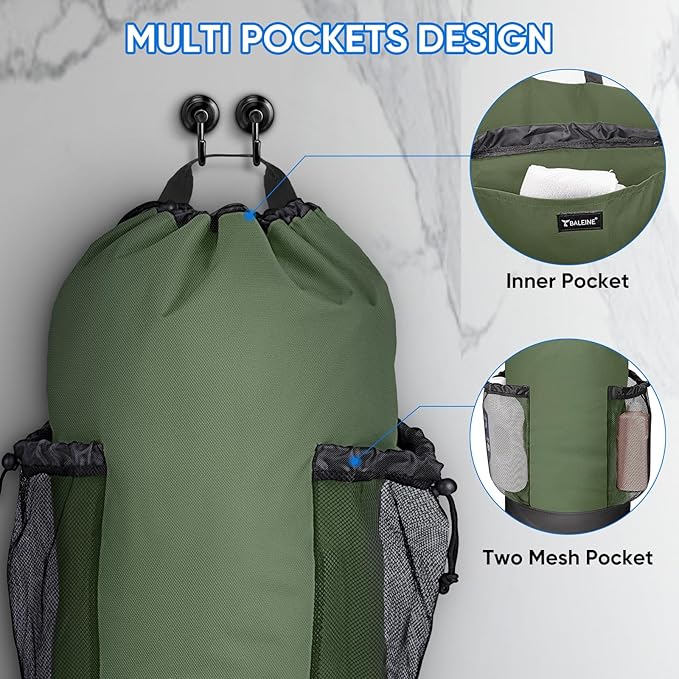 BALEINE 2PK 120L Laundry Bag Backpack, 900D Oxford Fabric Large Travel Laundry - Image 4