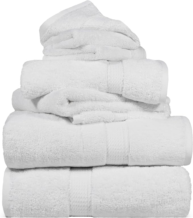 SUPERIOR Egyptian Cotton Ultra Plush & Absorbent, 6 Piece Set, Soft Luxury by SUPERIOR