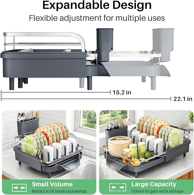 SAYZH Expandable Dish Drying Rack - Image 2