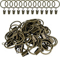 Curtain Rings with Clips, 42 Pack Metal Drapery Rings with Clips Hooks Hangers by Unknown
