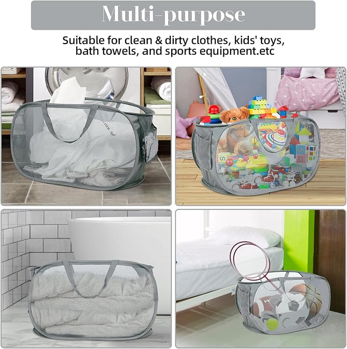4 Pack Collapsible Laundry Baskets, Foldable Laundry Basket - Image 7