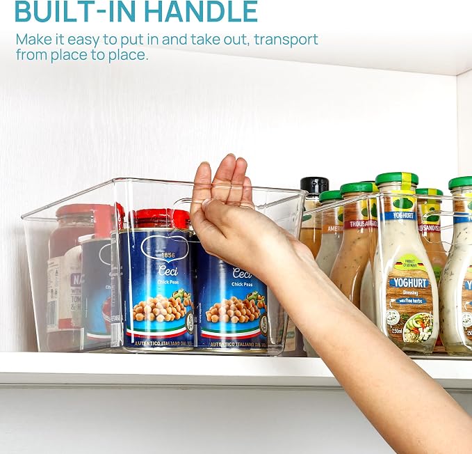 Vtopmart 6 Pack Clear Storage Bins, Pantry Storage Bins - Image 4
