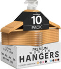 Utopia Home Wooden Hangers 10 Pack – Slim Suit Hangers Natural | 360° rotatable by UTOPIAHOME