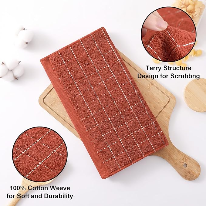 Homaxy 100% Cotton Terry Kitchen Towels, 8 Pack - Image 2
