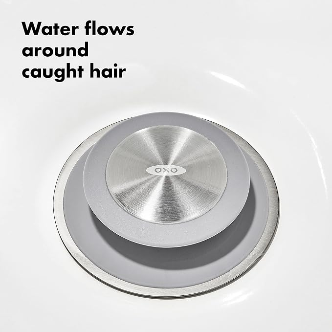 OXO Good Grips Stainless Steel Hair Catch Drain Protector | Catches Hair - Image 6
