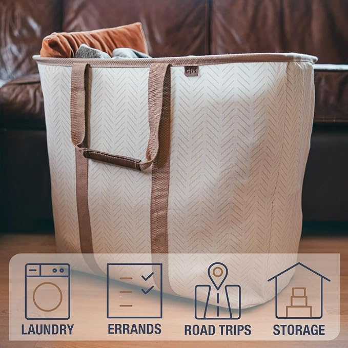 CleverMade Collapsible Laundry Caddy LUXE, 64L Pop-Up Hamper, 2 Pack - Image 4