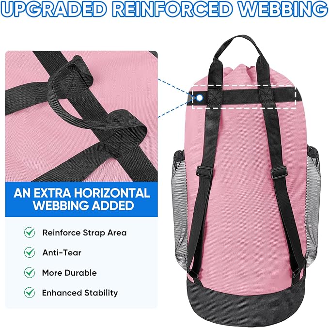 BALEINE 120L Laundry Bag Backpack, 900D Oxford Fabric Large Travel Laundry Bags - Image 4