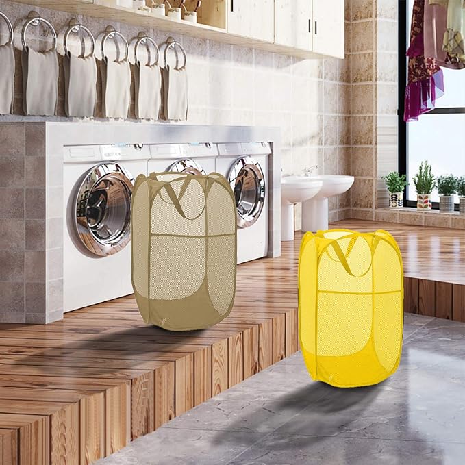 Mesh Popup Laundry Hamper, Foldable Laundry Basket Clothes Hamper - Image 5