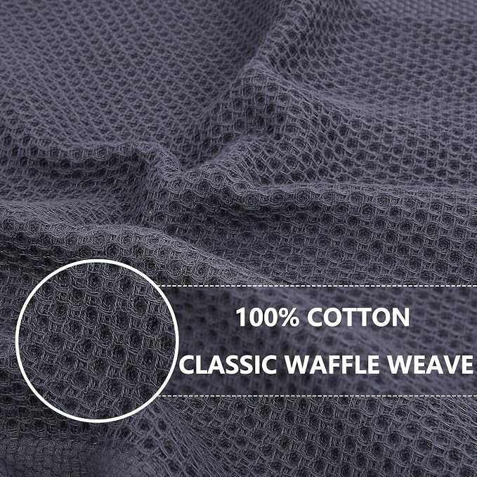 Homaxy 100% Cotton Waffle Weave Kitchen Dish Towels 12-Pack, Mixed Color | 13 x - Image 2