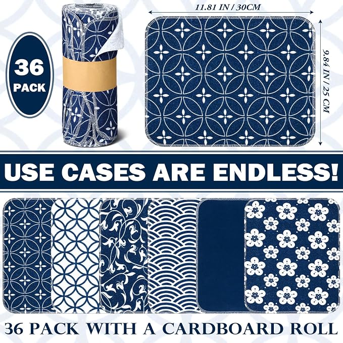36 Pcs Reusable Paper Towels Kitchen Cloths Japanese Style - Image 5