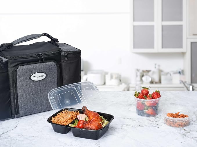 Glotoch Express 300 Pack 32 oz 2-Compartment Meal Prep Containers - Image 8