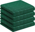 Homaxy 100% Cotton Terry Kitchen Towels, 4 Pack, Dark Green by Homaxy