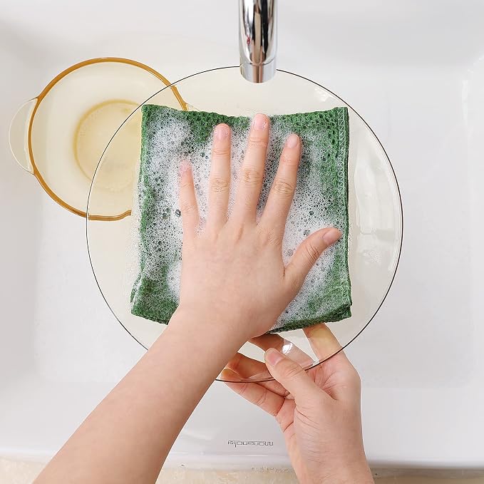 Homaxy 100% Cotton Waffle Weave Kitchen Dish Cloths 24-Pack, Grass Green | 12 x - Image 4