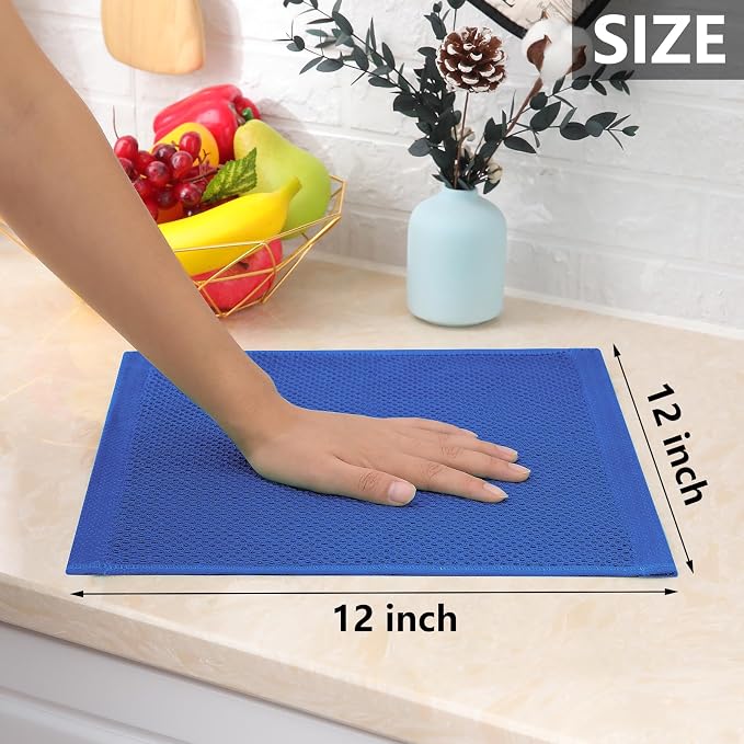 Homaxy 100% Cotton Waffle Weave Kitchen Dish Cloths 8-Pack, Ultra Soft - Image 5