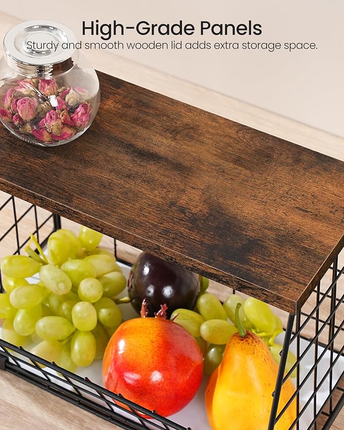 CHOEZON 2-Tier Fruit Basket for Kitchen, Stackable Hanging Basket Wire Baskets - Image 8