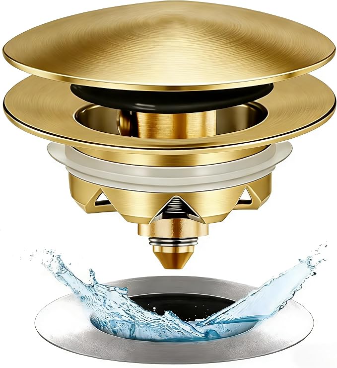 Anlige Bathtub Drain Stopper, Pop Up Tub Stopper and Cover, Bottom by Anlige