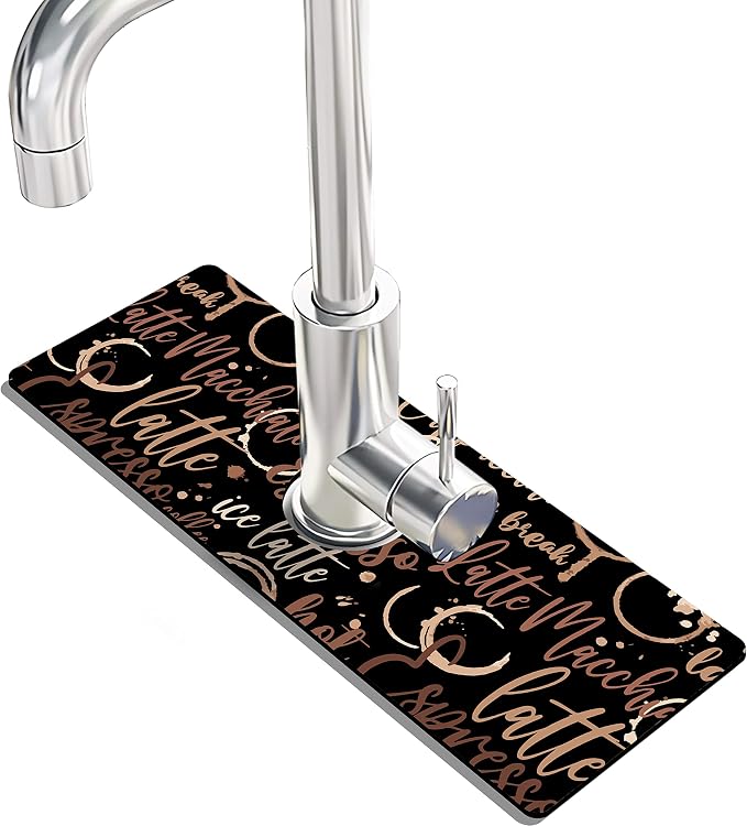 Kitchen Sink Splash Guard Faucet Mat Super Absorbent Fast Drying Mat Sink by THIDEAPE