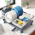 SNTD Dish Drying Rack for Small Kitchen Counter, Rotating Spout & Angled by SNTD
