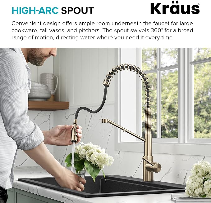 KRAUS Oletto 2-in-1 Commercial Style Pull-Down Single Handle Water Filter - Image 12
