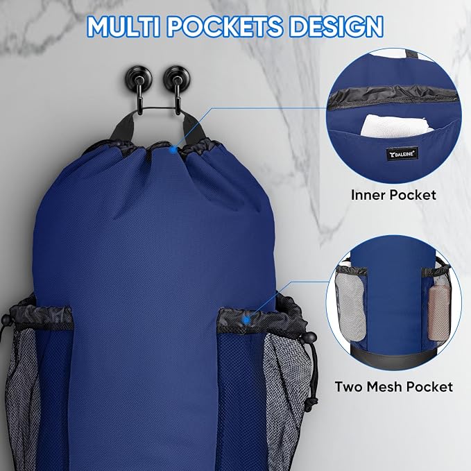 BALEINE 2PK 120L Laundry Bag Backpack, 900D Oxford Fabric Large Travel Laundry - Image 4