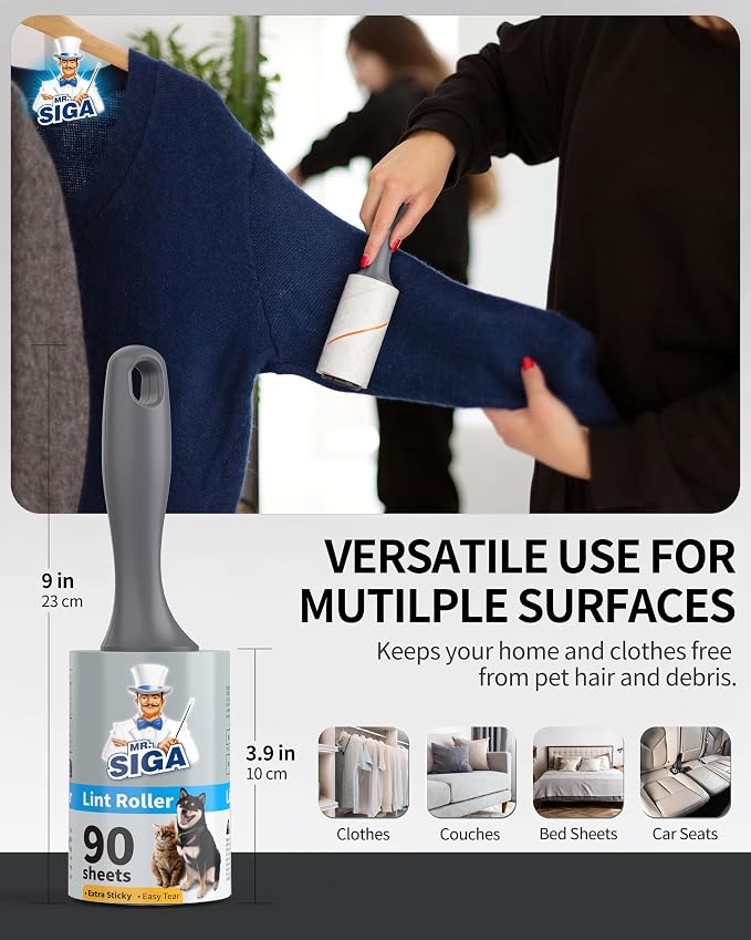 MR.SIGA Extra Sticky Lint Roller Pet Hair Remover - Image 2