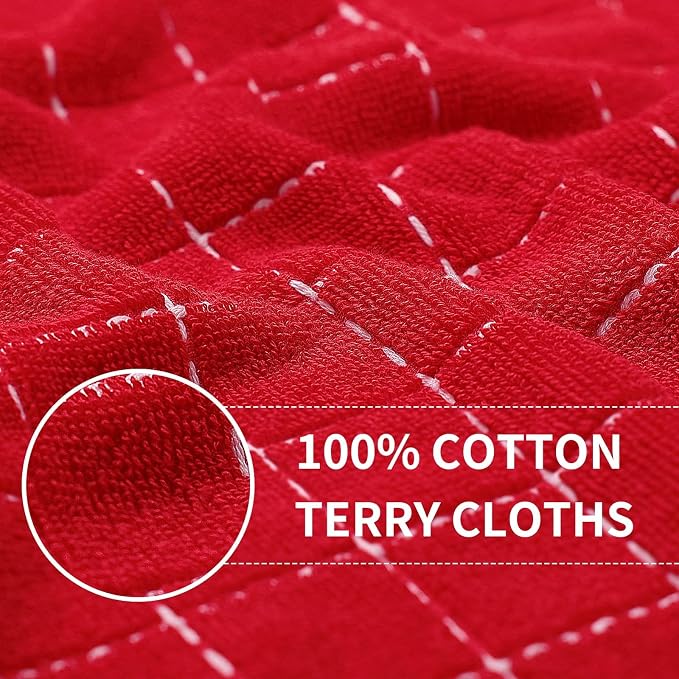 Homaxy 100% Cotton Terry Kitchen Towels, 6 Pack - Image 2