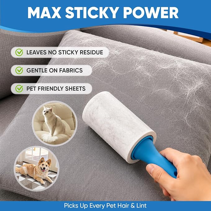 600 Sheets Lint Roller for Pet Hair, Lint Remover Extra Sticky | Extra Sticky - Image 3