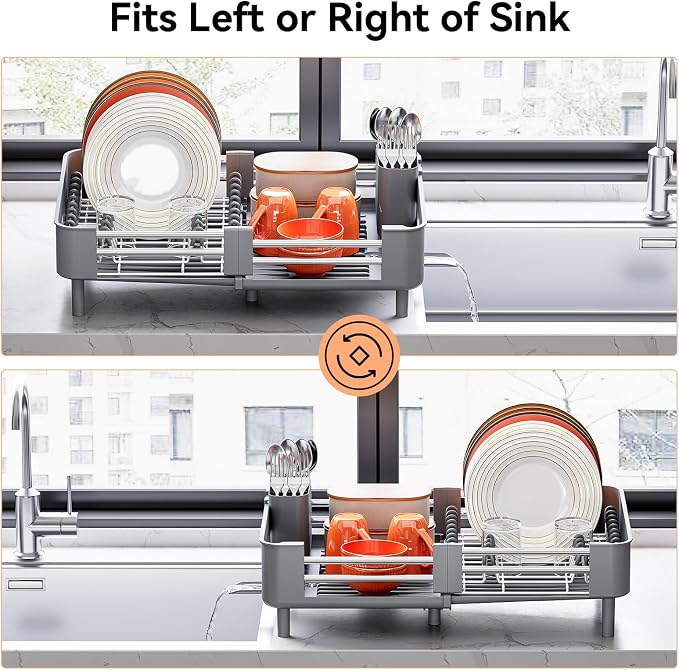 Urackify Extendable Stainless Dish Drying Rack - Image 5