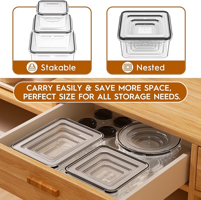 KEMETHY Large 40 Piece Food Storage Containers - Image 7