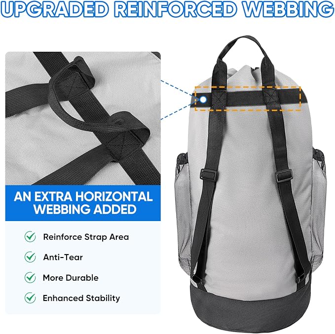 BALEINE 150L Laundry Bag Backpack, 900D Oxford Fabric Large Travel Laundry Bags - Image 2