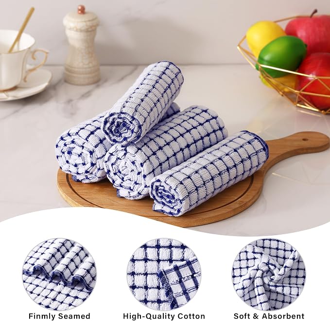 Kitinjoy Cotton 12 Pack Terry Kitchen Dish Cloths - Image 2