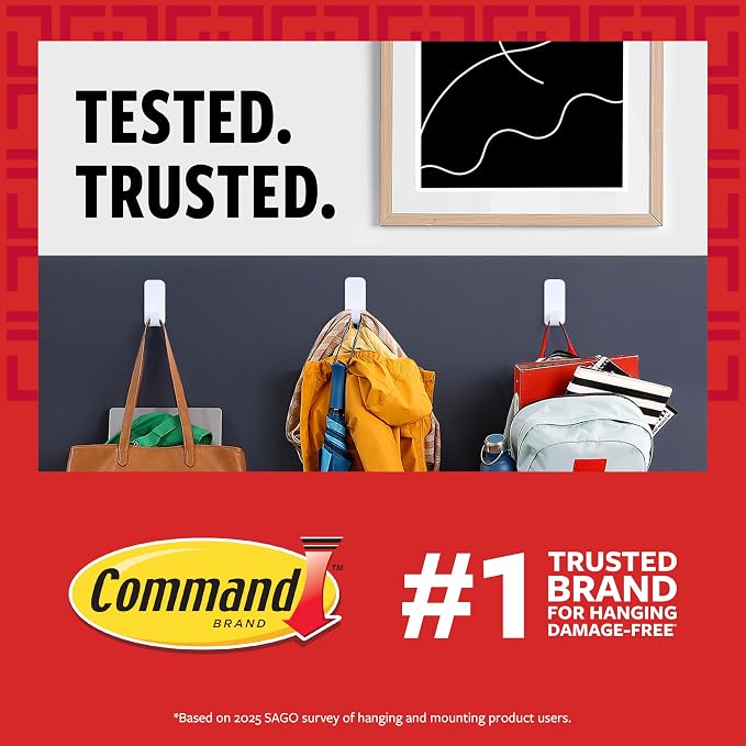 Command Small White Wire Hooks, 16 Hooks, 24 Strips | Damage-Free Hanging - Image 11