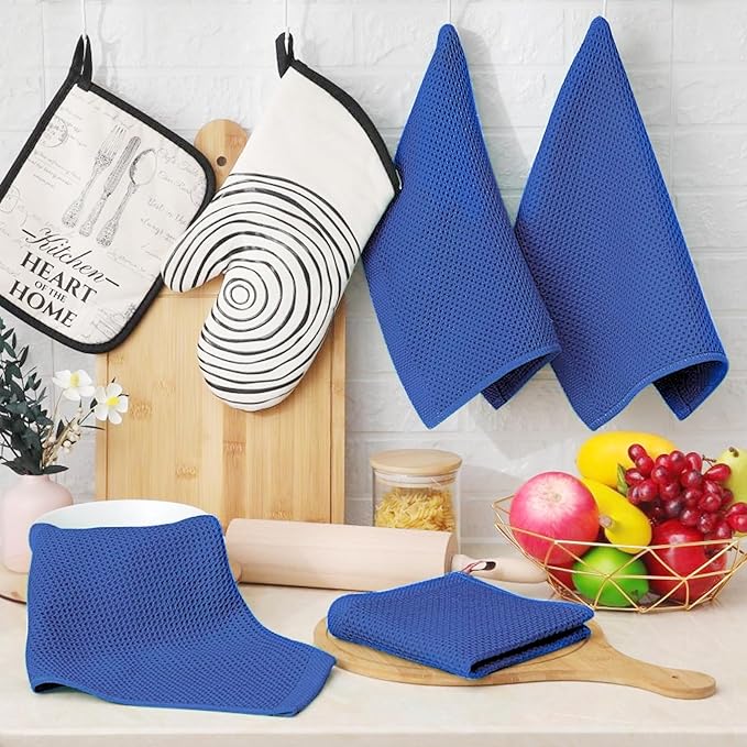 Homaxy 100% Cotton Waffle Weave Kitchen Dish Cloths 8-Pack, Ultra Soft - Image 6