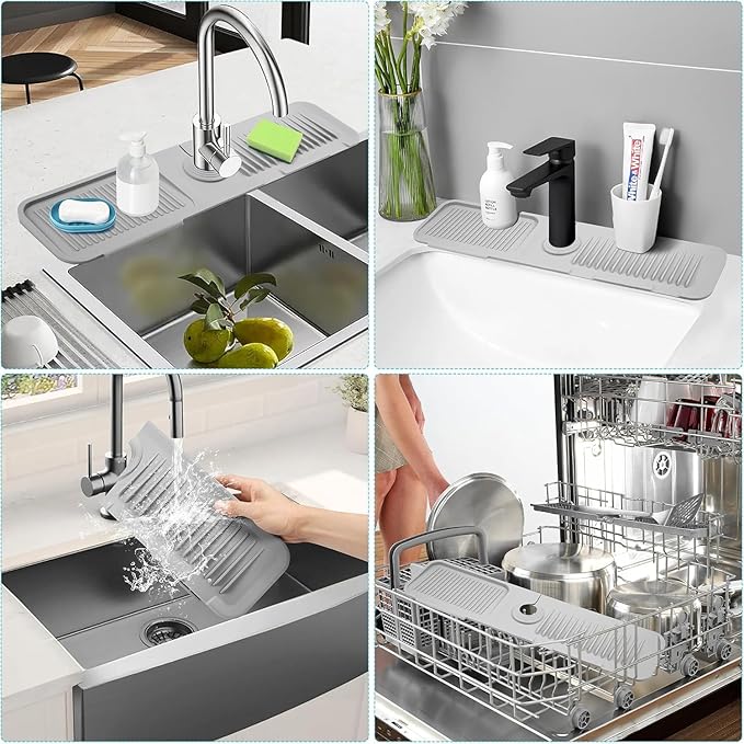 Folding Faucet Mat for Kitchen Sink Upgraded Premium Silicone Splash Guard - Image 7
