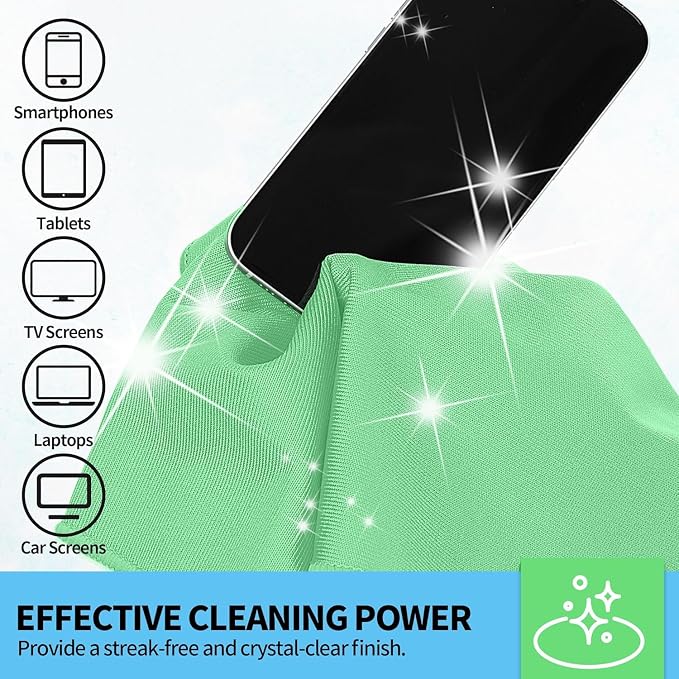 Microfiber Cleaning Cloth, 6 Pack Glasses Cleaning Cloth, Streak Free Lint Free - Image 4