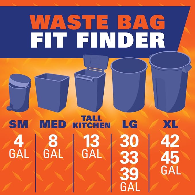 Hefty Strong 30 Gallon Trash Bags, Large Trash Bags 30 Gallon Size, Durable - Image 7
