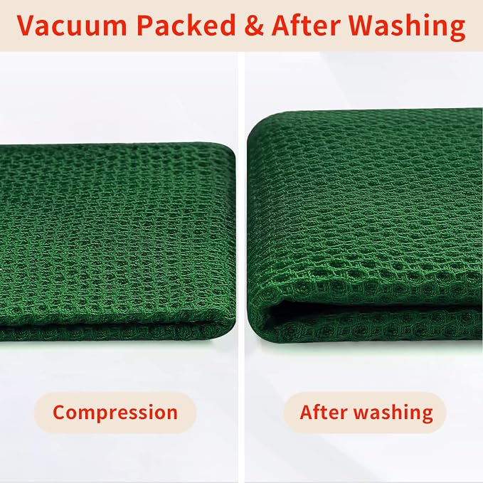 Homaxy 100% Cotton Waffle Weave Kitchen Dish Cloths 6-Pack, Forest | 12 x 12 - Image 7