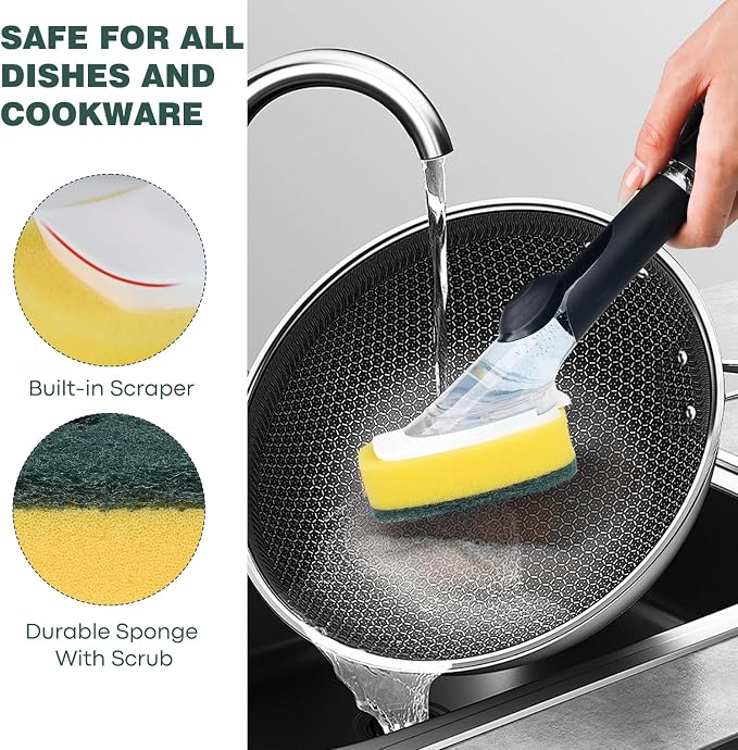 Sponge Brush Refills for OXO Soap Dispensing Dish Brush 4 Pack Refill Heads | - Image 5