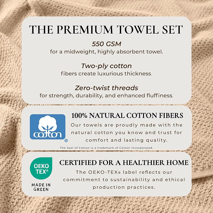 Great Bay Home 100% Cotton 6 Piece Towel Set - Image 3