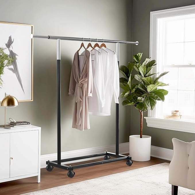 Simple Houseware Standard Rod Garment Clothing Rack, Extendable Width from 30 - Image 2